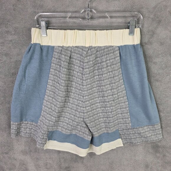 Womens Gigo Patchwork Casual Shorts Elastic Waist Polyester Blend Stretch Size M - Picture 5 of 10